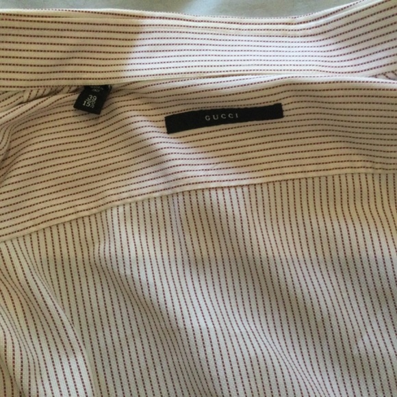 Men’s Gucci white and red striped cotton shirt. Made in Italy - Picture 2 of 5